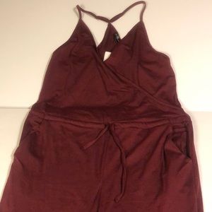 Prettygarden Spaghetti Strap Drawstring Waist Jumpsuit Romper with Pockets